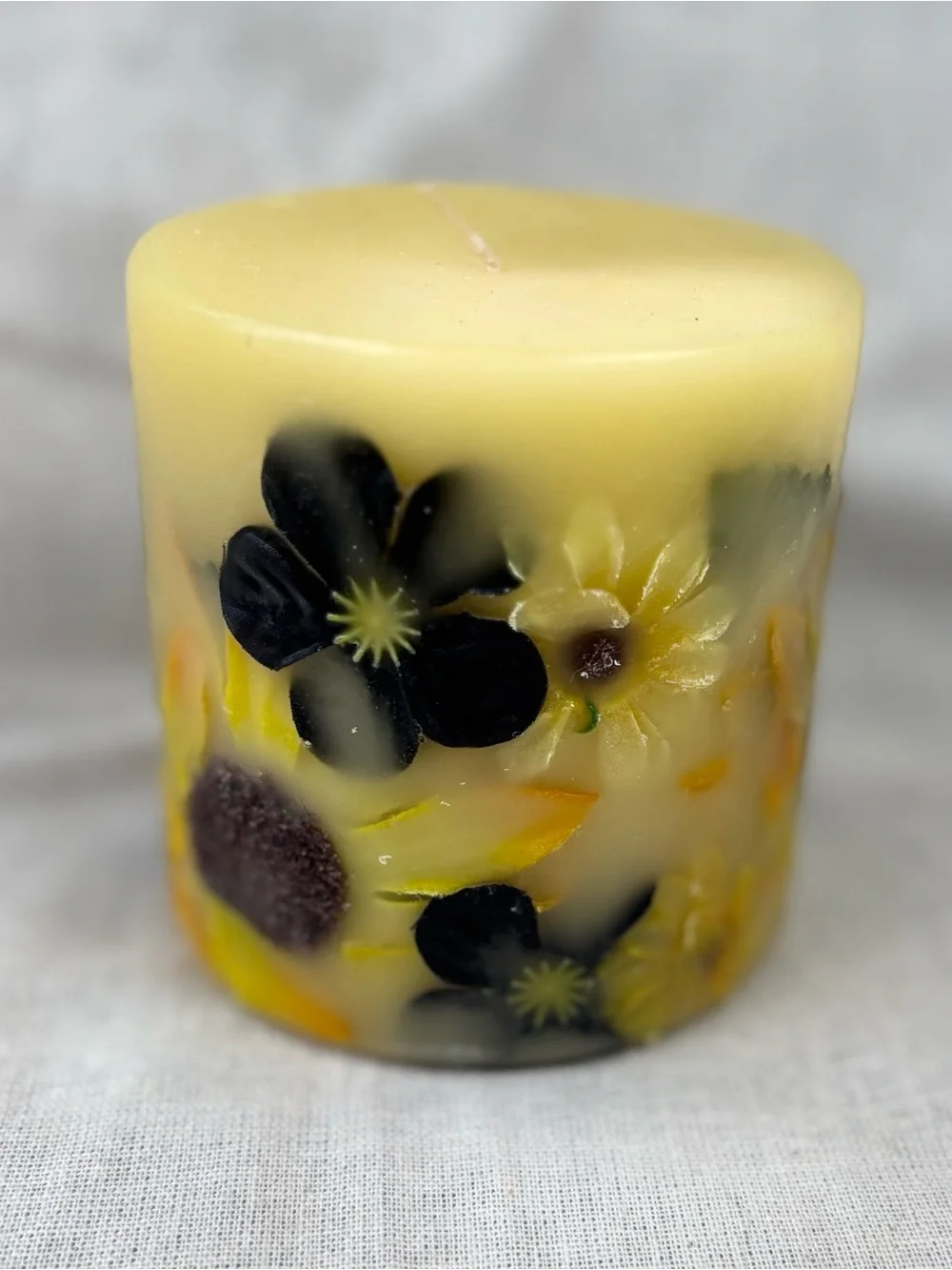 NEW Habersham Candle Botanical Pillar Candle Sunflower Lemon Vanilla 3.5 x 4